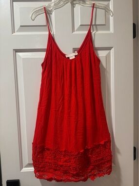 Flying Tomato Red lace detailed bottom Dress